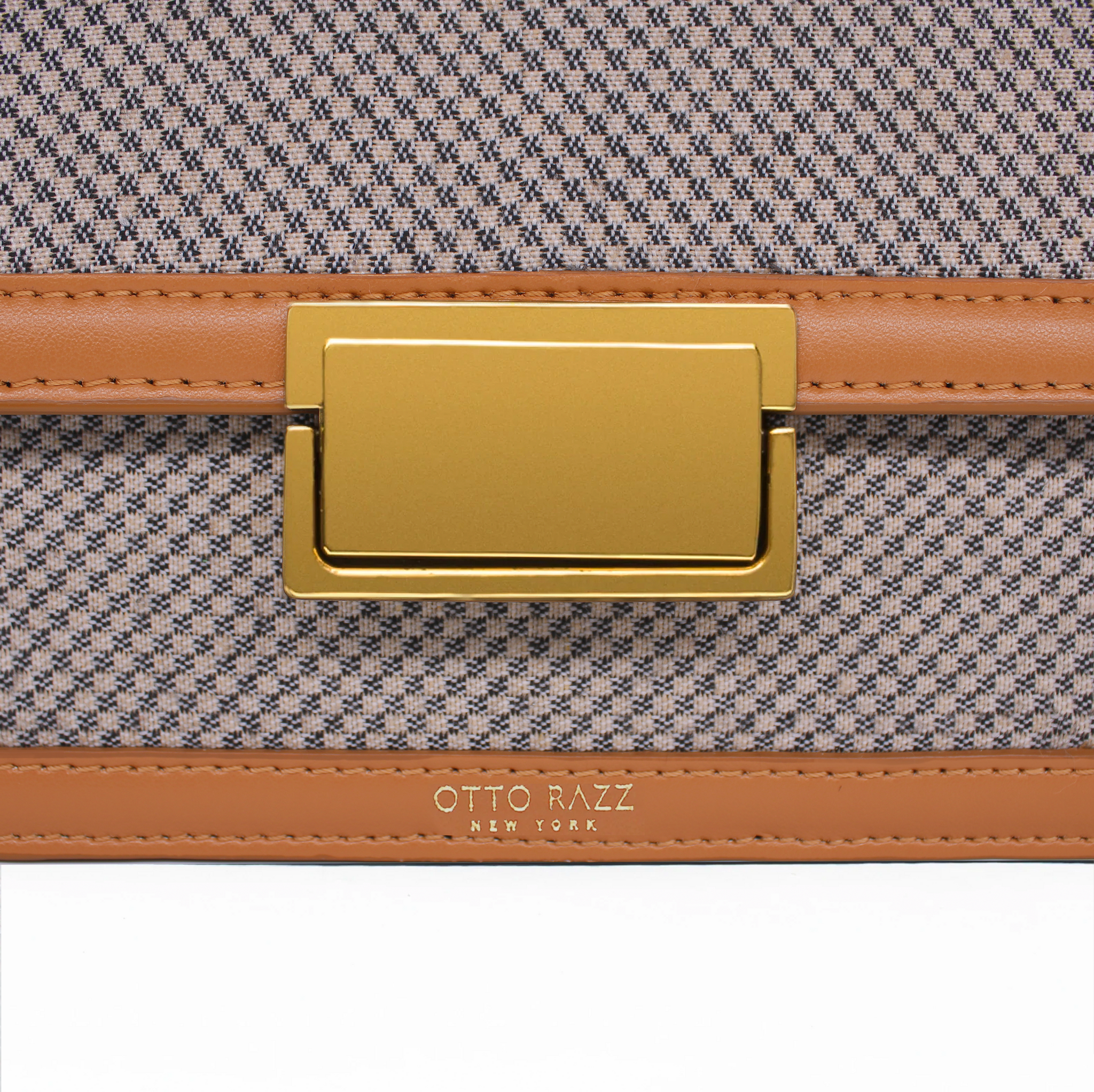 LEXINGTON BAG IN SMOOTH TAN APPLE LEATHER AND CANVAS